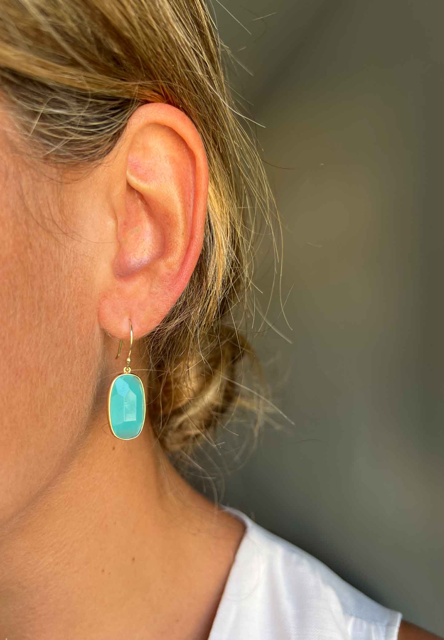 MISISIPI, pendientes de plata con cuarzo celeste