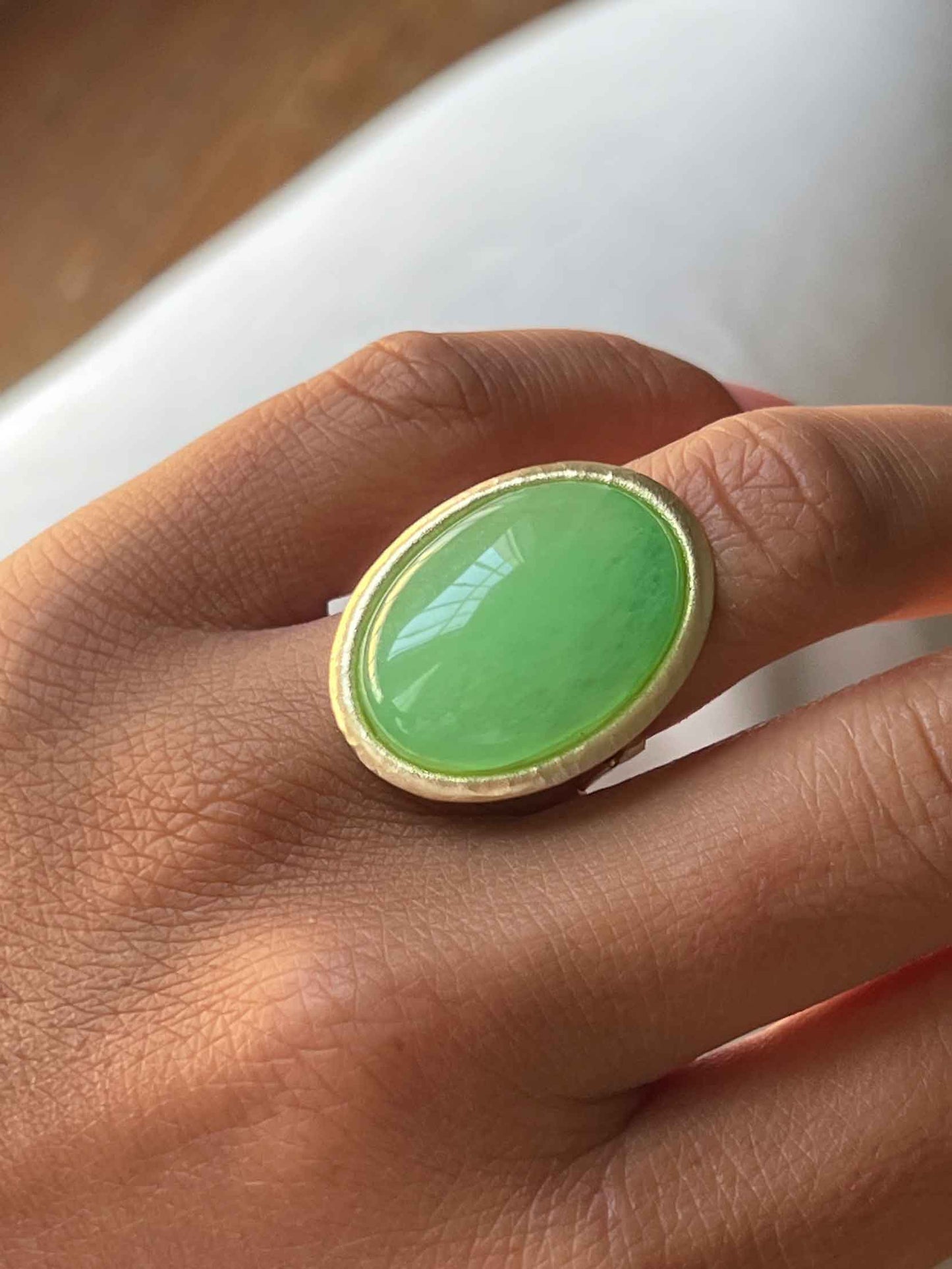 REBECA, anillo de plata con cuarzo verde.