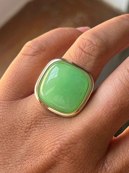 YAEL, anillo de plata con cuarzo verde