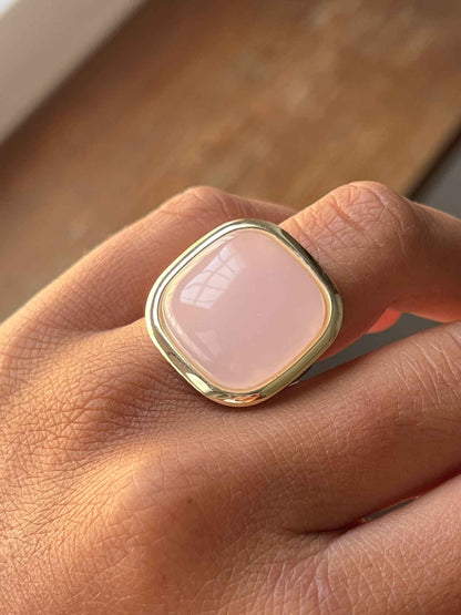 DAYANA, anillo de plata con cuarzo rosa