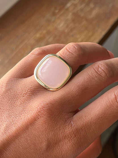 DAYANA, anillo de plata con cuarzo rosa
