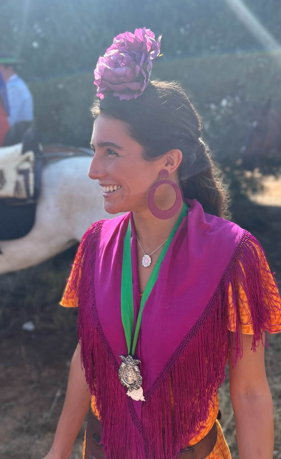 Silver Rostrillo Medal of the Virgin of El Rocío in fine shell