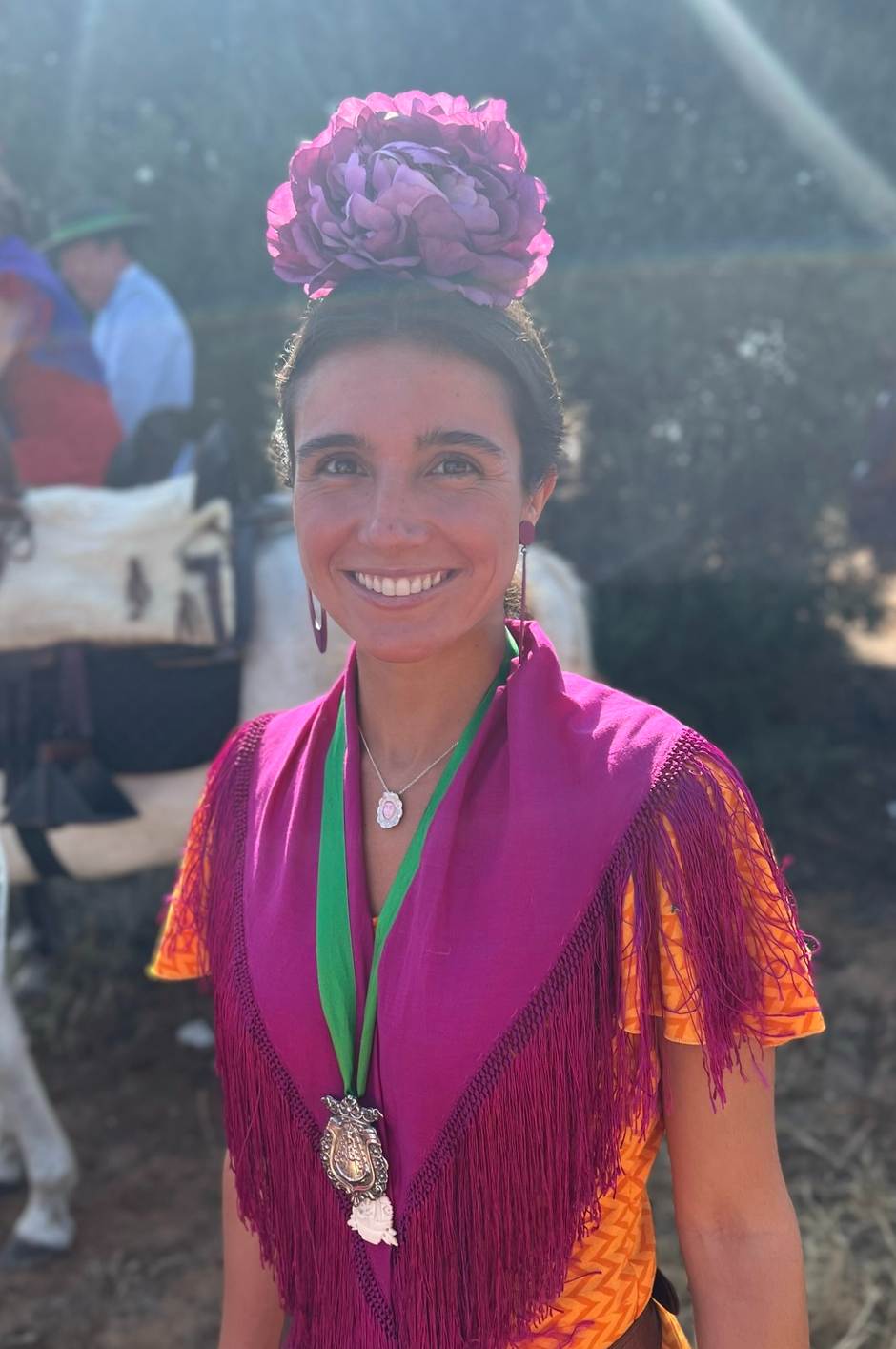 Silver Rostrillo Medal of the Virgin of El Rocío in fine shell