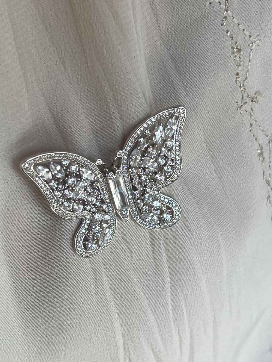 Broche de plata BUTTERFLY con circonitas