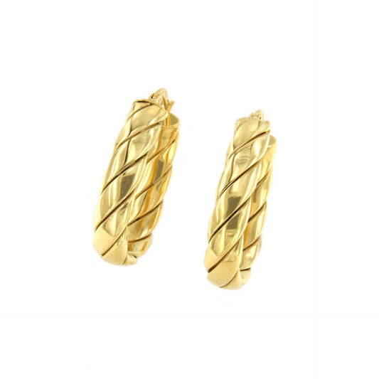 RABAT fluted hoop earrings in sterling silver plated with gold