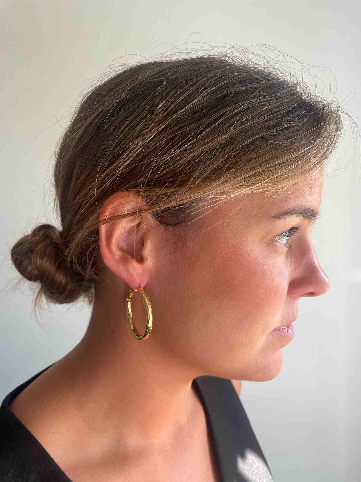 Argollas ASILAH facetadas en plata 1ª ley bañada oro