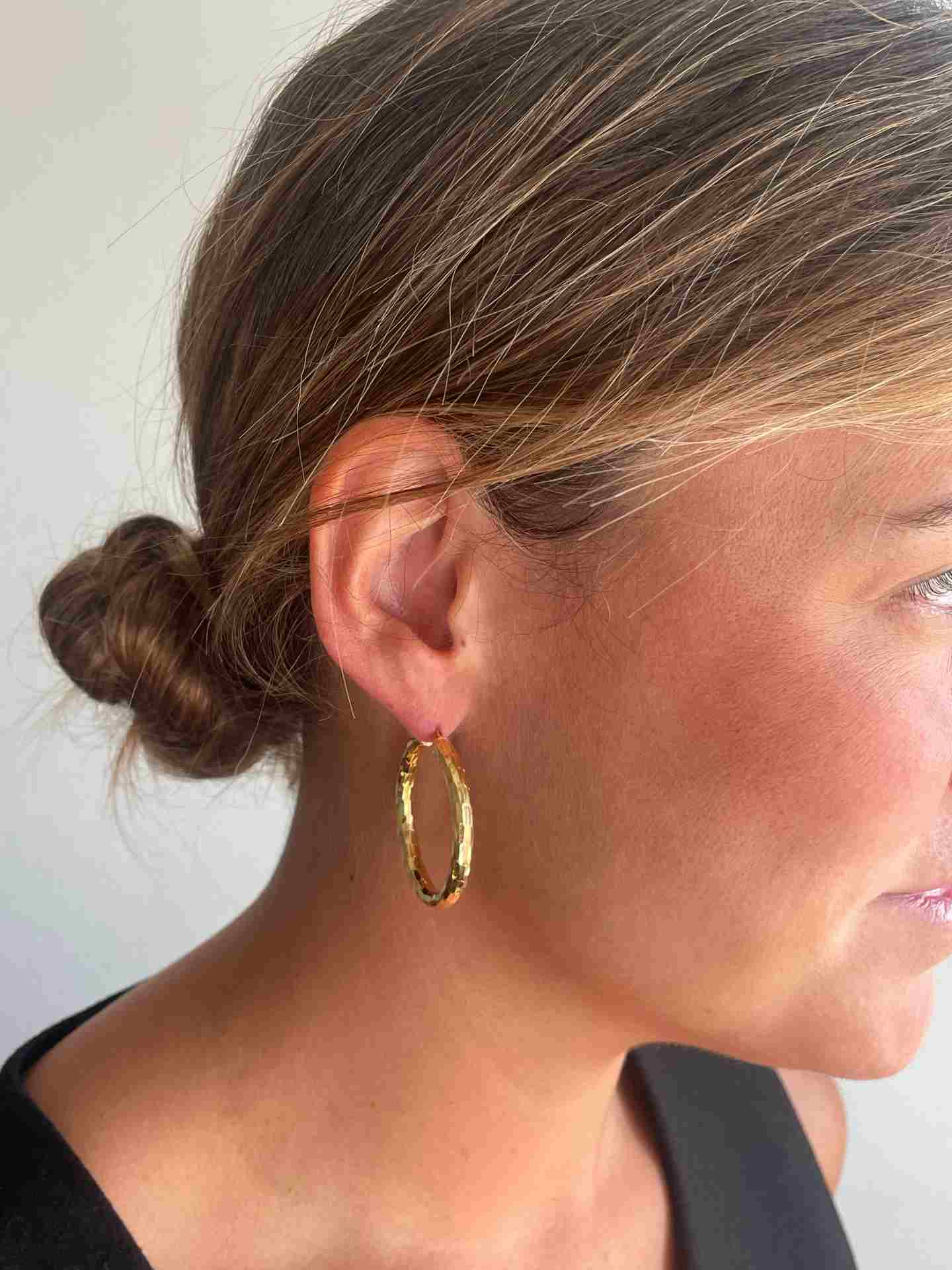 Argollas ASILAH facetadas en plata 1ª ley bañada oro