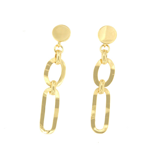 SAFI long link earrings in sterling silver with gold plating