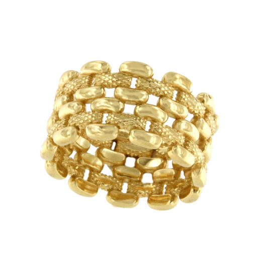 SMARA ring, panther-type link, sterling silver plated with gold