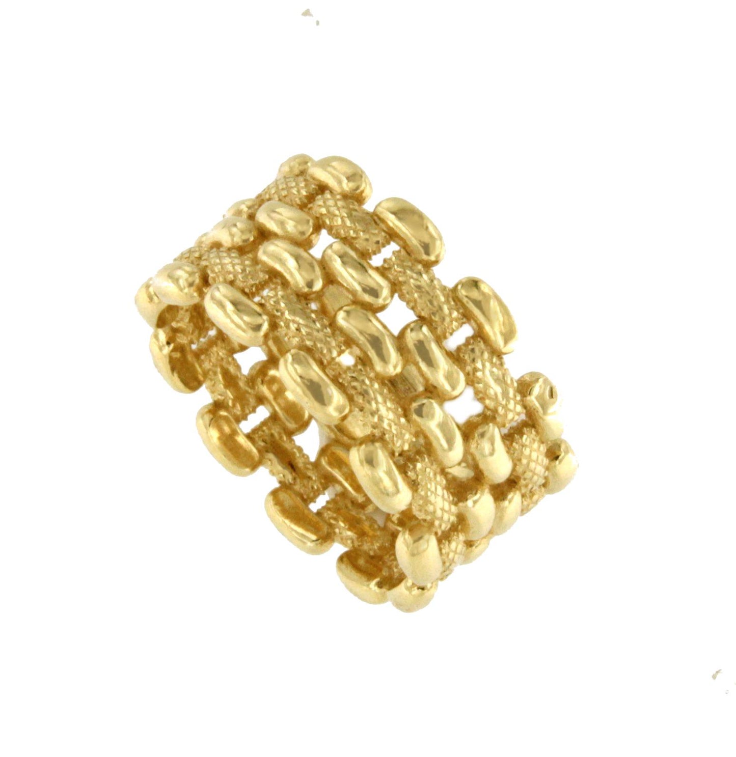 Anillo SMARA eslabón tipo panther plata 1ª ley bañada oro