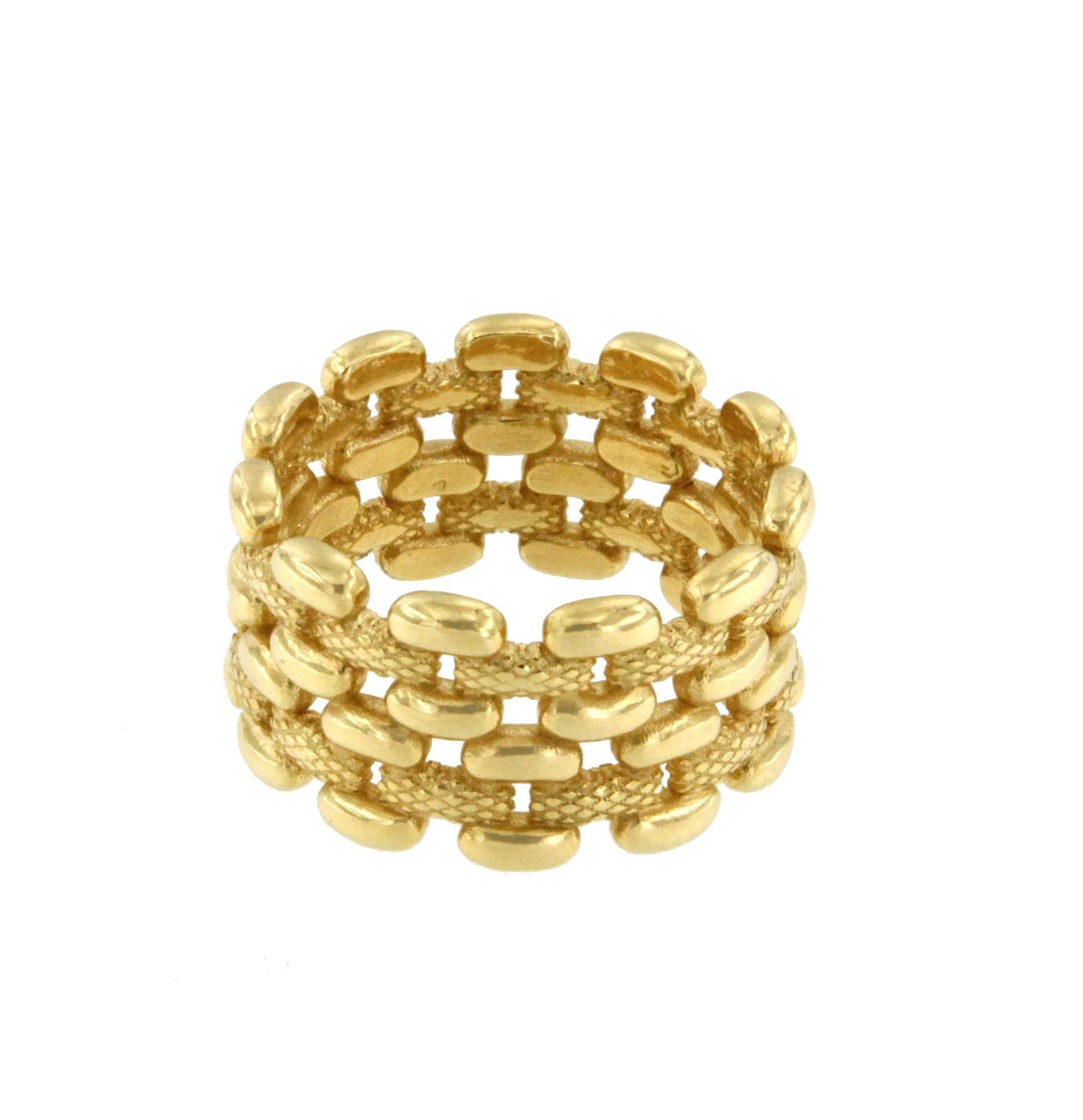 Anillo SMARA eslabón tipo panther plata 1ª ley bañada oro
