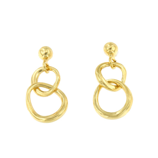 FEZ round cotton earrings, silver plated with gold