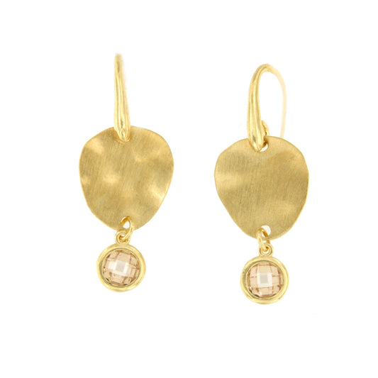 SIDI earrings in sterling silver plated with gold and quartz