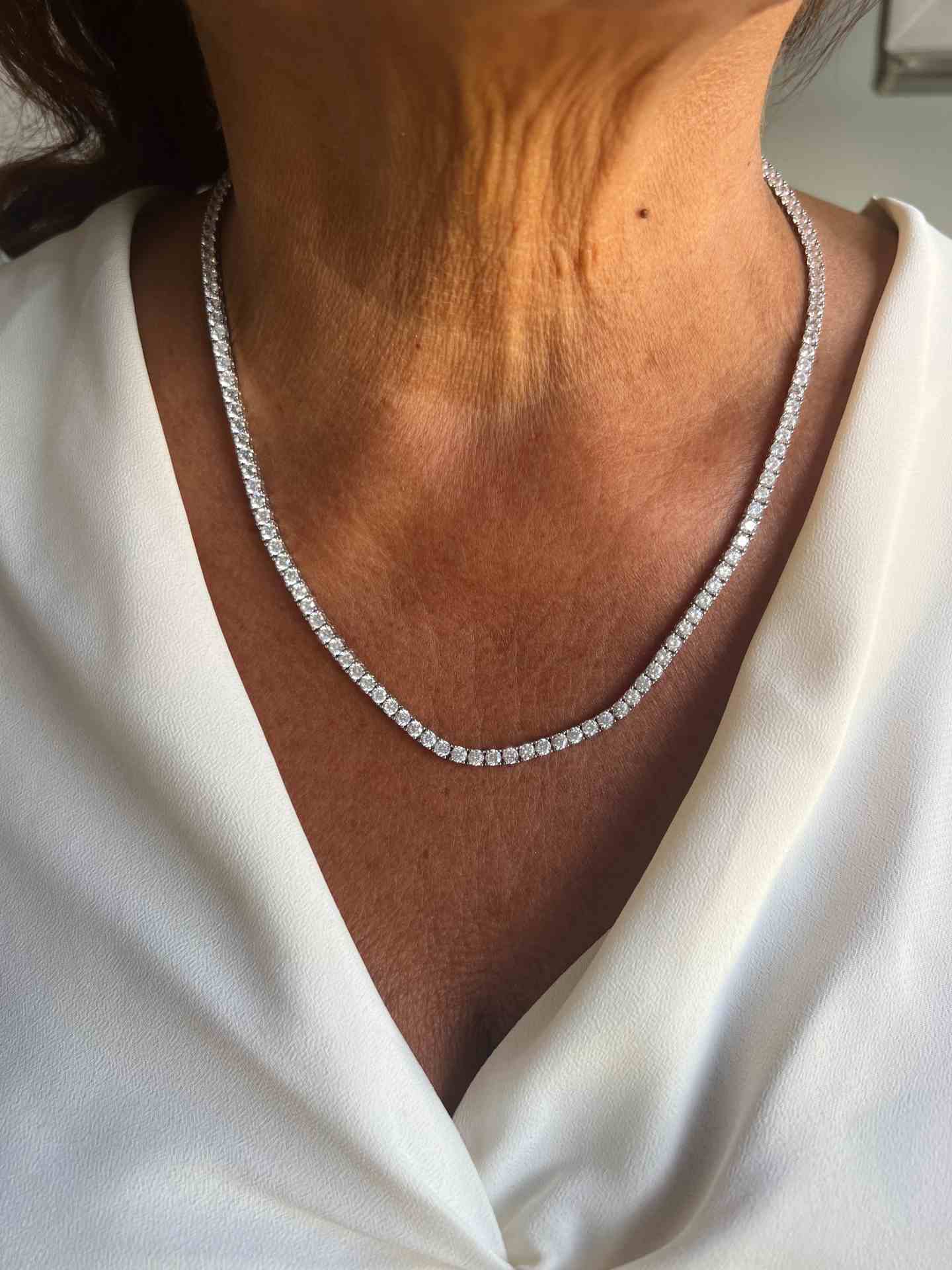 Gargantilla rivier CATHERINE en plata de 1º ley con circonitas