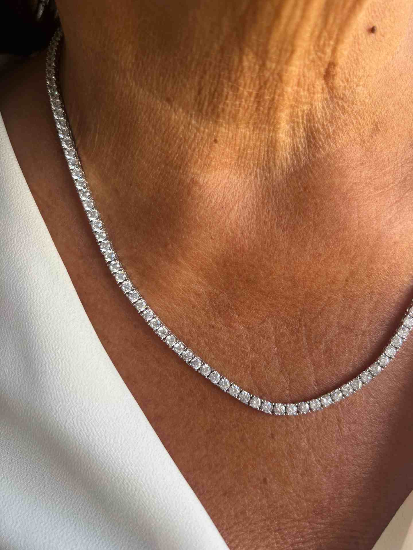 Gargantilla rivier CATHERINE en plata de 1º ley con circonitas
