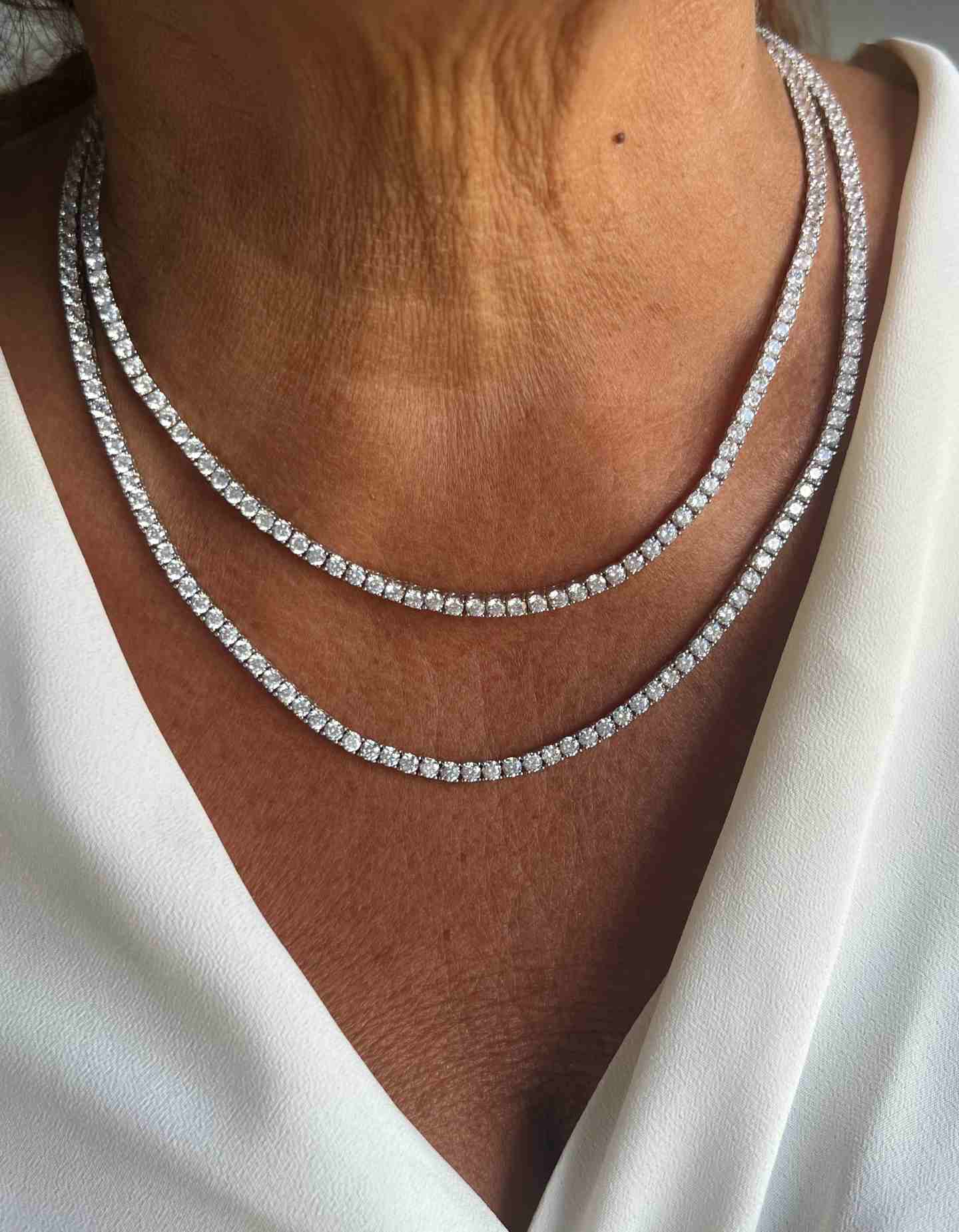 Gargantilla rivier CATHERINE en plata de 1º ley con circonitas