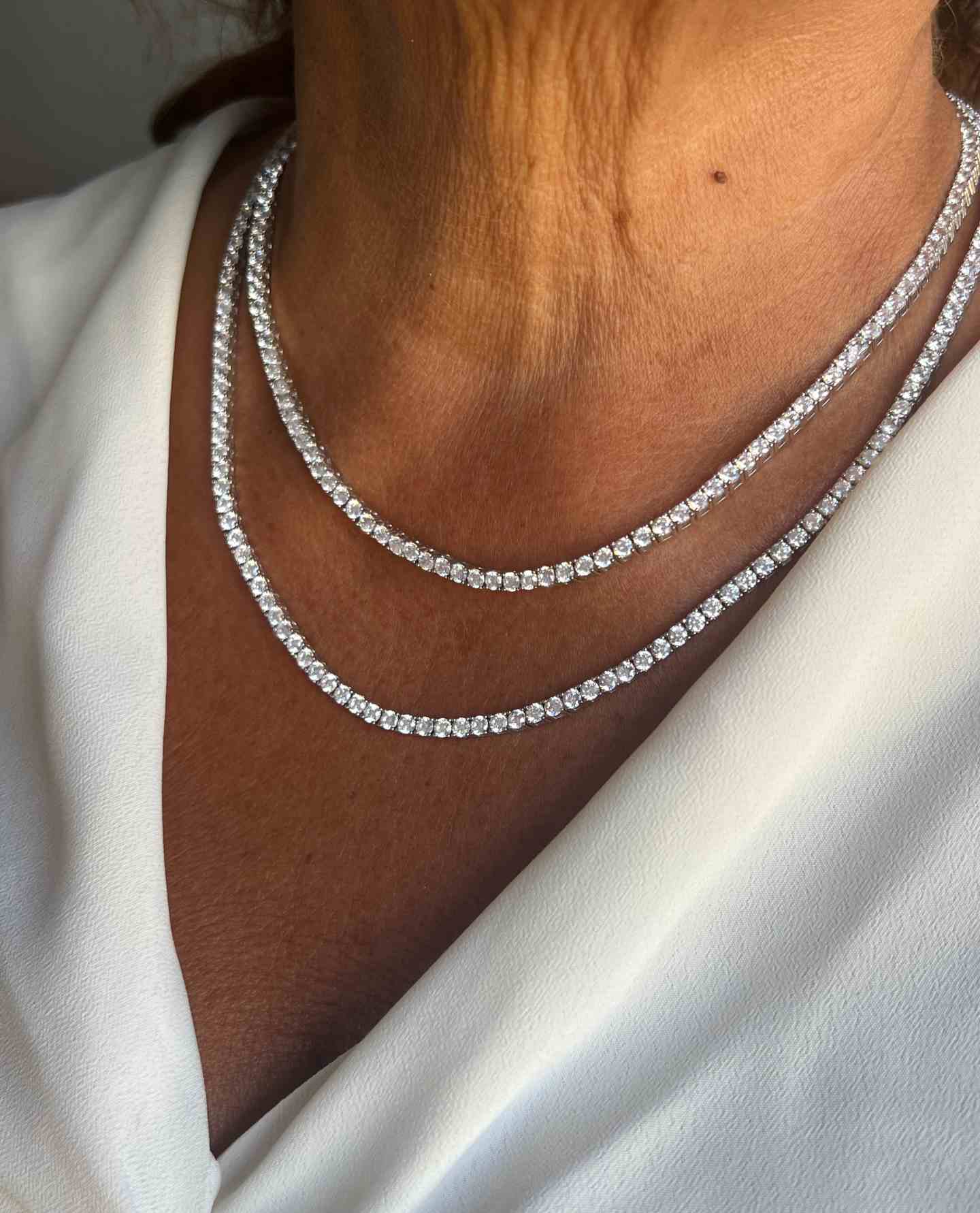 Gargantilla rivier CATHERINE en plata de 1º ley con circonitas