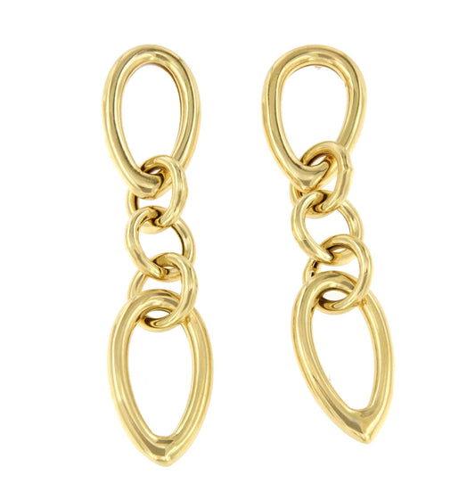 KENITRA long earrings with gold-plated silver links