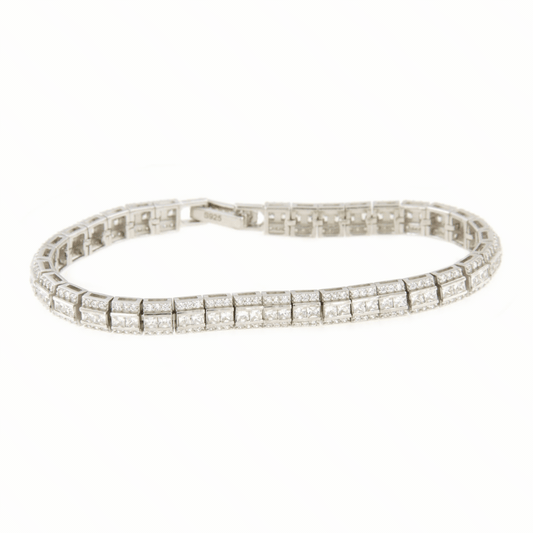 PORTOFINO bracelet in rhodium-plated sterling silver with cubic zirconia and colored stones