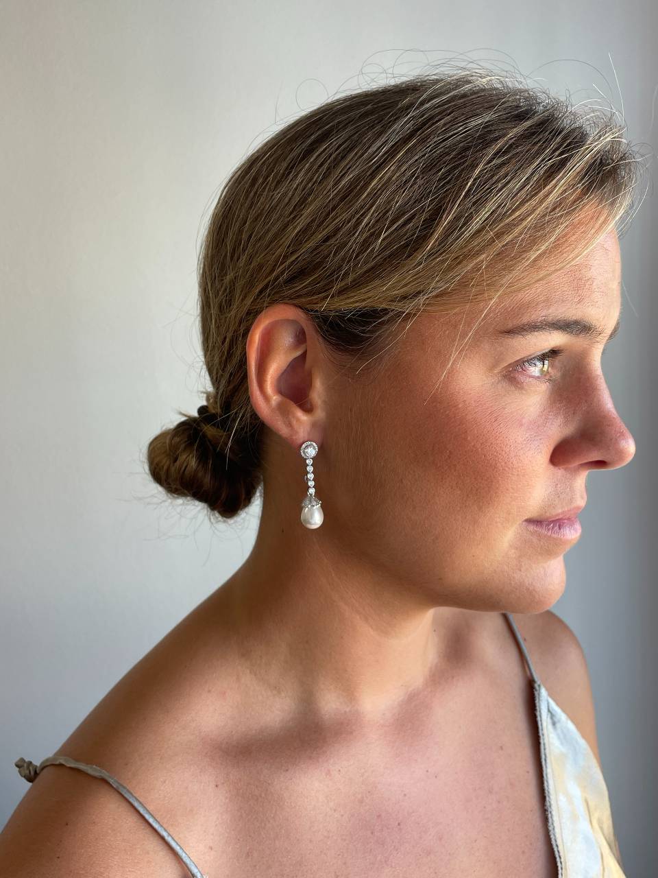 ZANZIBAR silver pendant with pearl and cubic zirconia cap