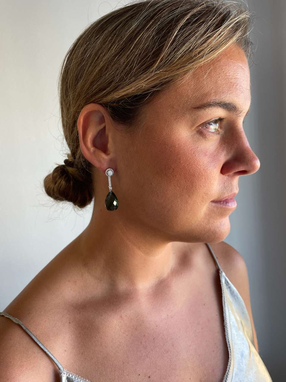 Jordan detachable earrings in silver with cubic zirconia