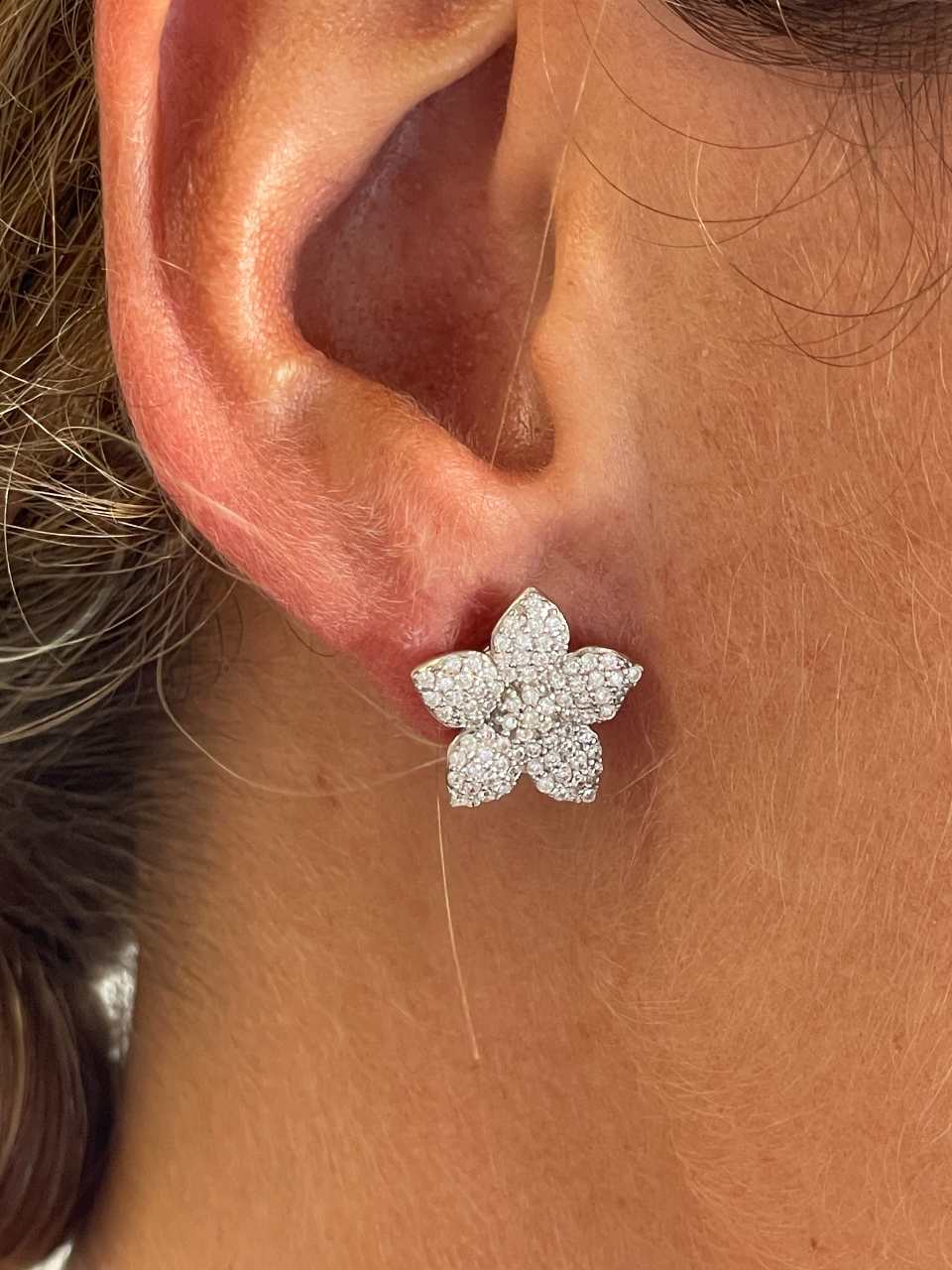 Detachable Easter earrings in 925 sterling silver with cubic zirconia