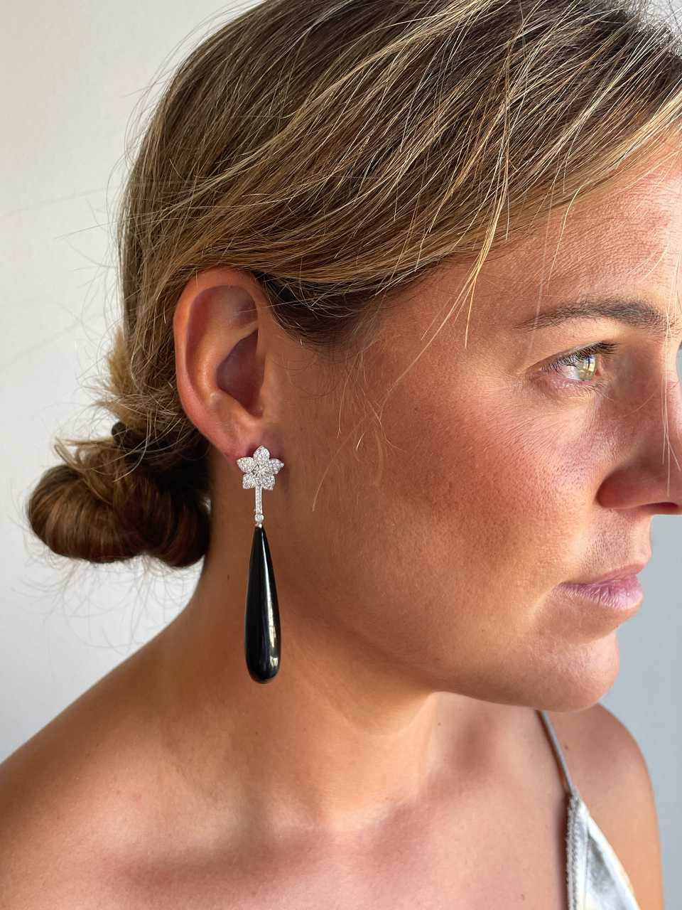 Detachable Easter earrings in 925 sterling silver with cubic zirconia