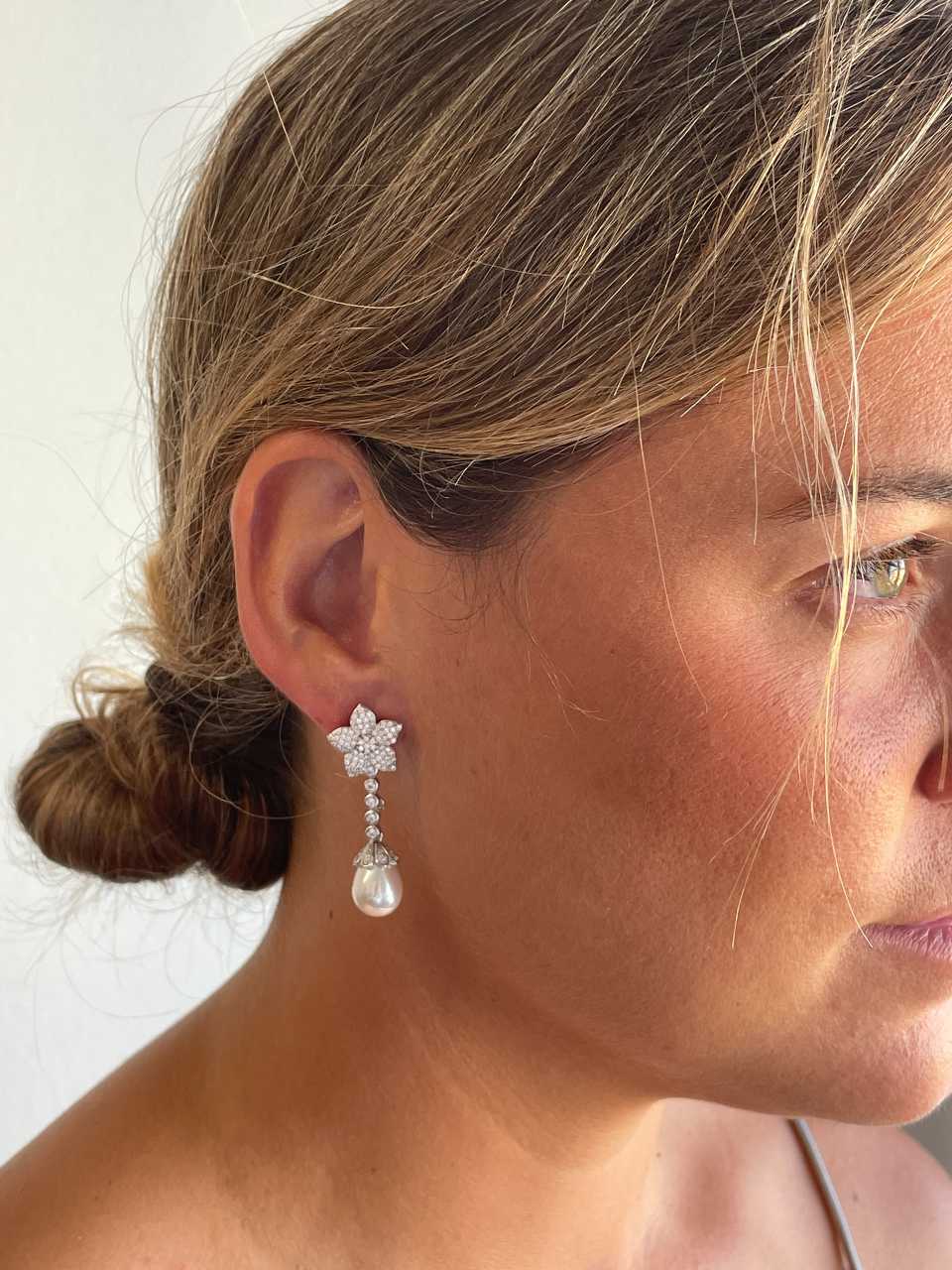 ZANZIBAR silver pendant with pearl and cubic zirconia cap