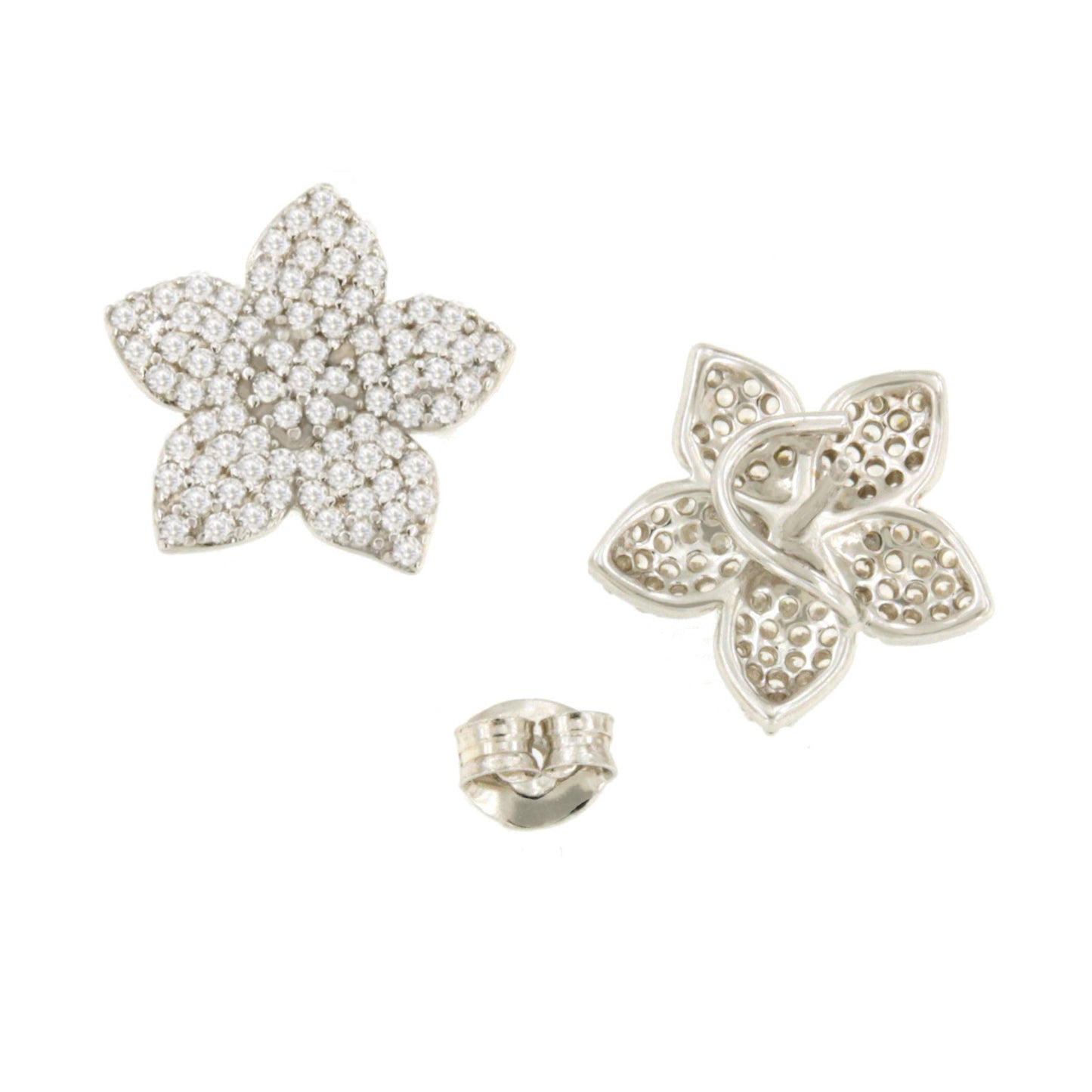 Detachable Easter earrings in 925 sterling silver with cubic zirconia