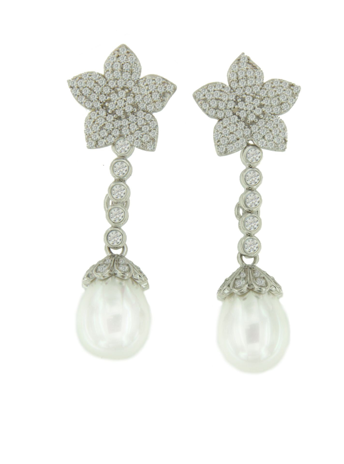Detachable Easter earrings in 925 sterling silver with cubic zirconia