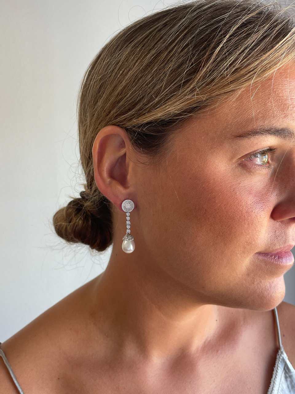 ZANZIBAR silver pendant with pearl and cubic zirconia cap