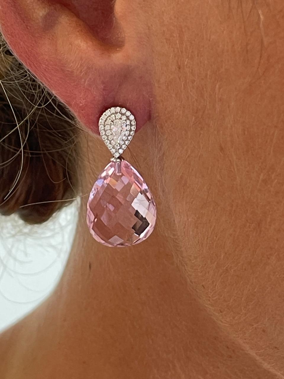 Croatia detachable earrings in silver with cubic zirconia.