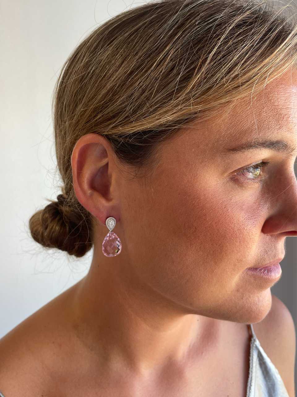 Croatia detachable earrings in silver with cubic zirconia.