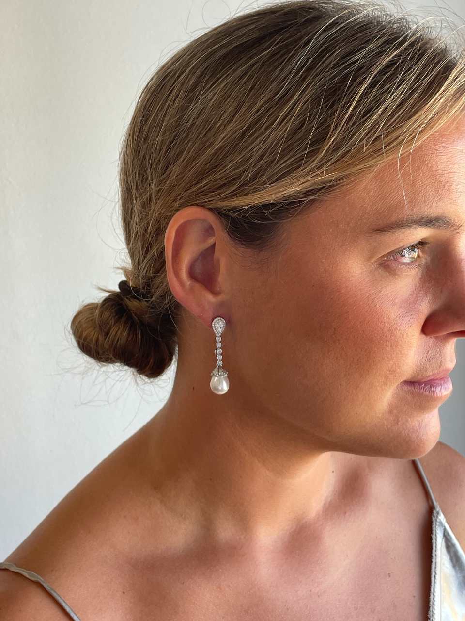 ZANZIBAR silver pendant with pearl and cubic zirconia cap