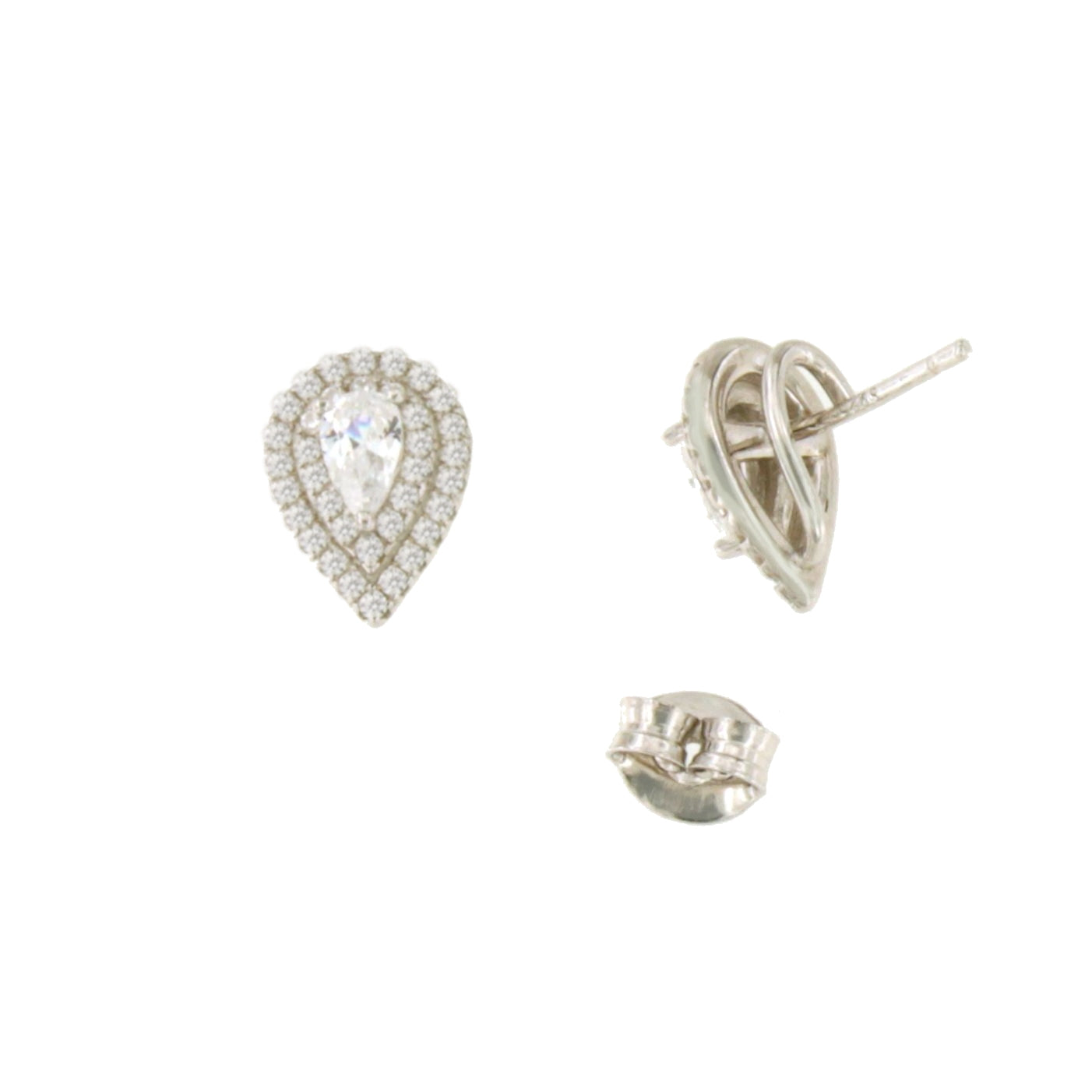 Croatia detachable earrings in silver with cubic zirconia.
