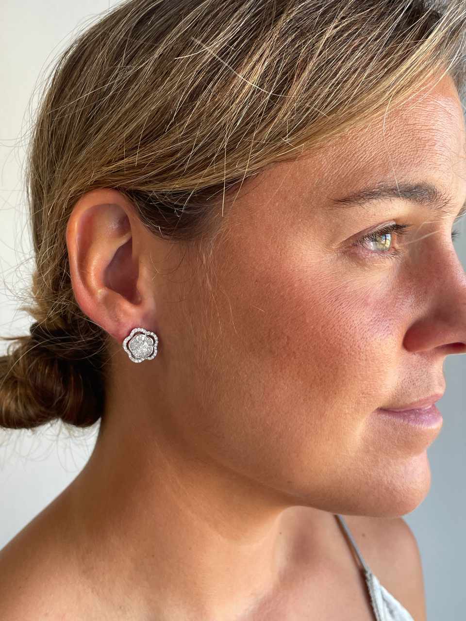 Pendientes BRASIL desmontables en plata con circonitas.