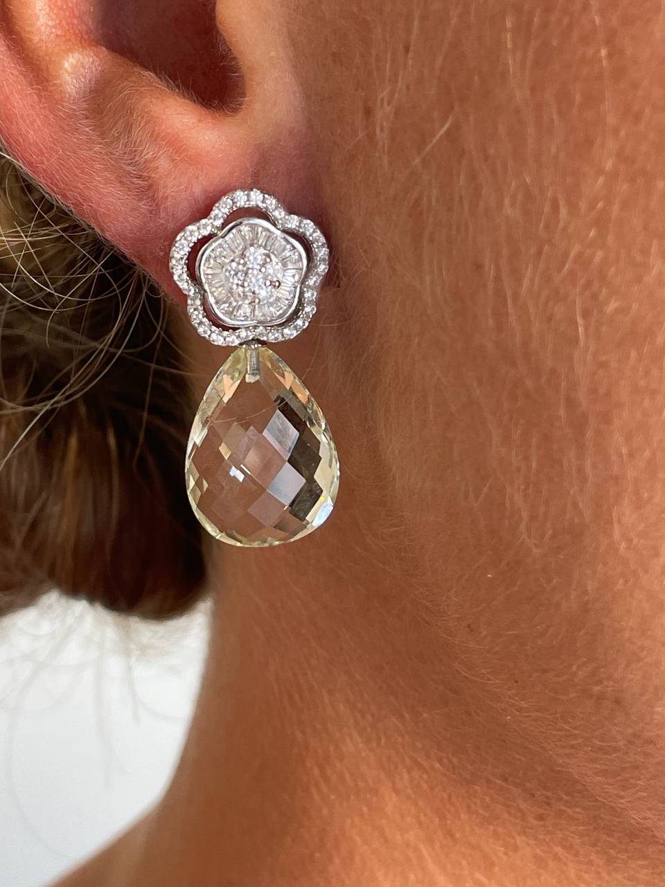 Pendientes BRASIL desmontables en plata con circonitas.