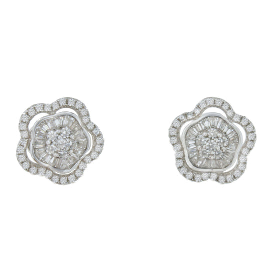 BRAZIL detachable earrings in silver with cubic zirconia.
