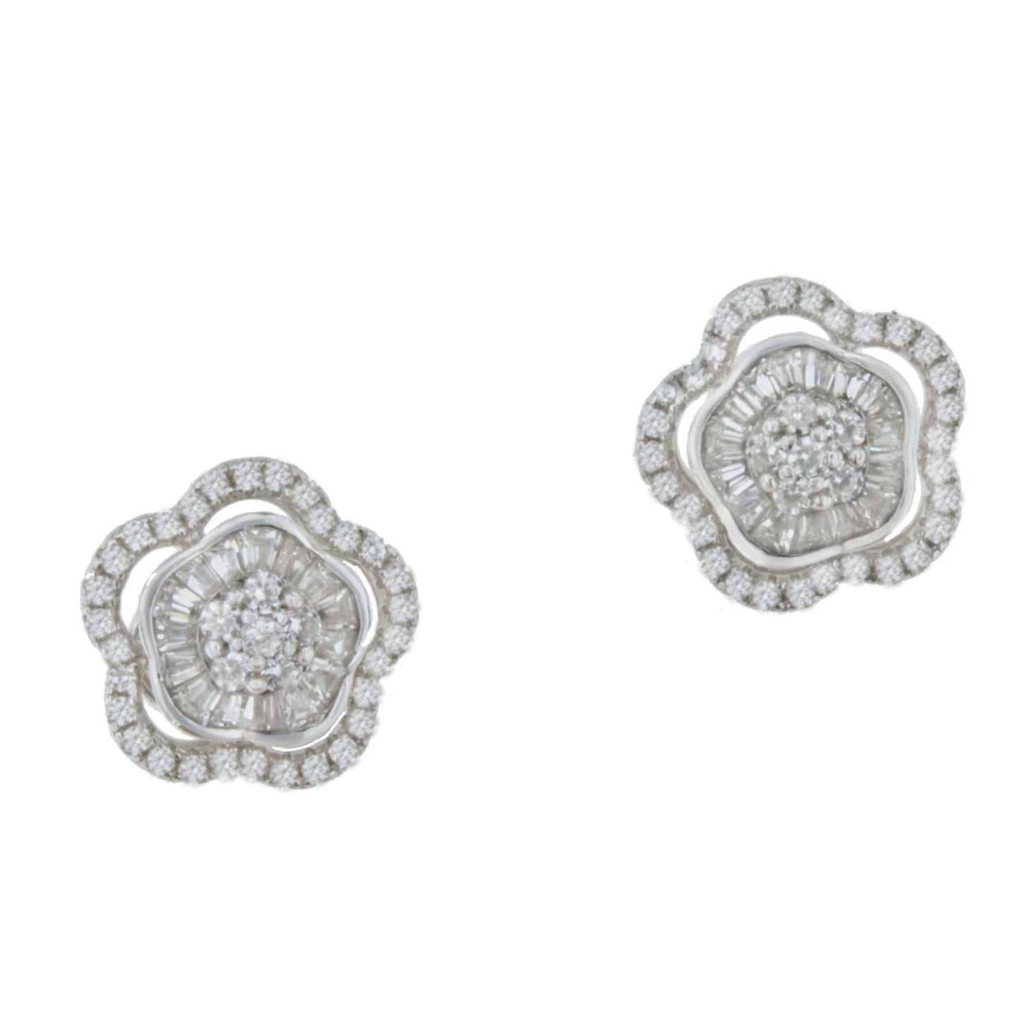 Pendientes BRASIL desmontables en plata con circonitas.