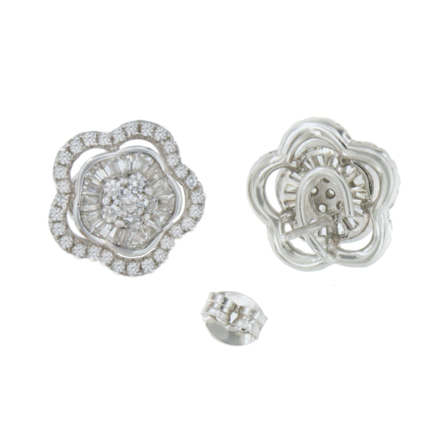 Pendientes BRASIL desmontables en plata con circonitas.