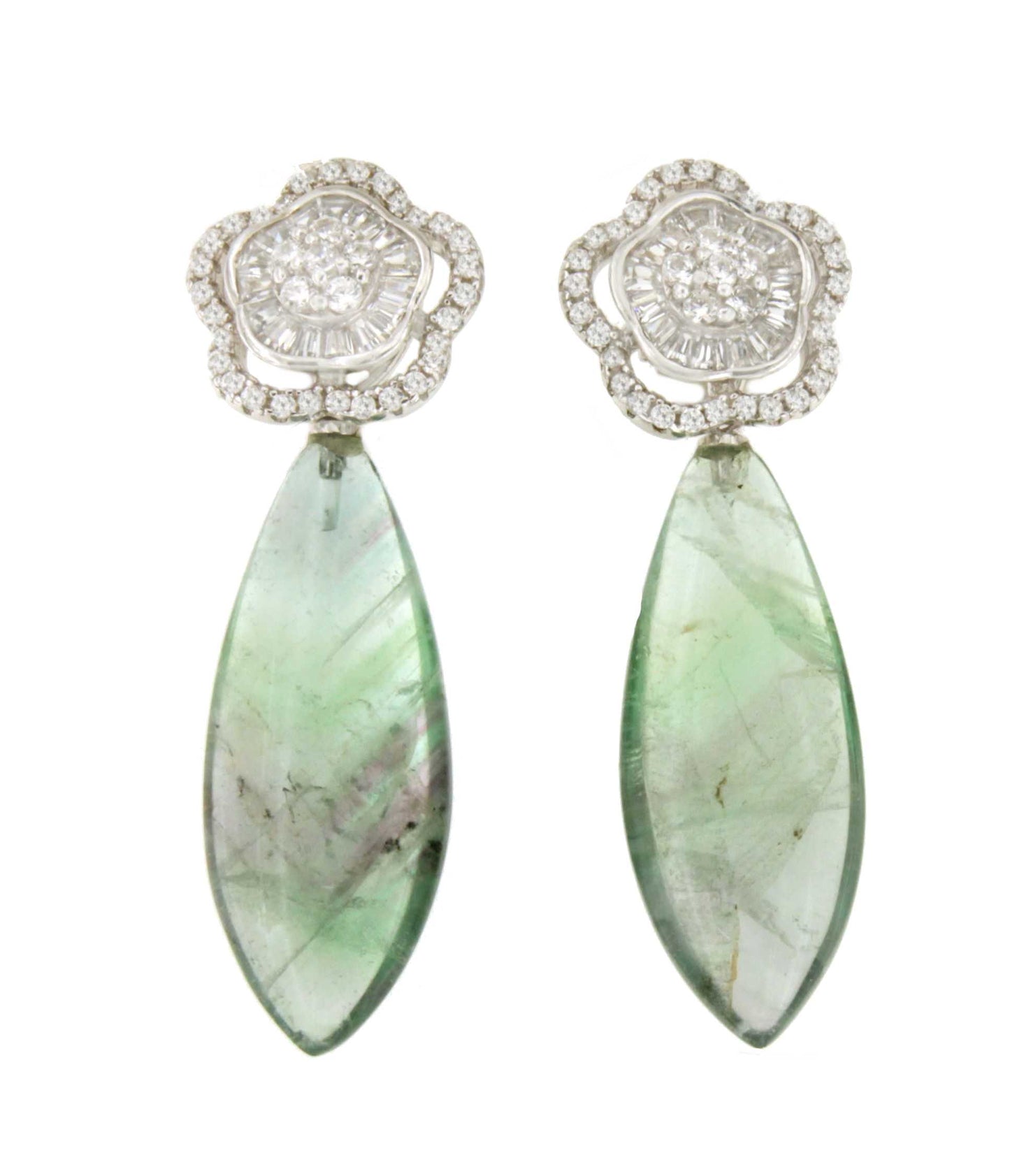 Pendientes BRASIL desmontables en plata con circonitas.
