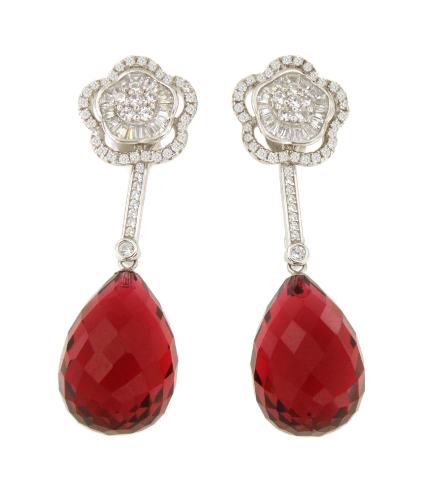 Pendientes BRASIL desmontables en plata con circonitas.