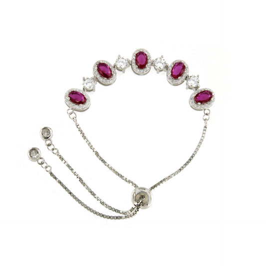 VALENTINA bracelet in sterling silver with oval cubic zirconia