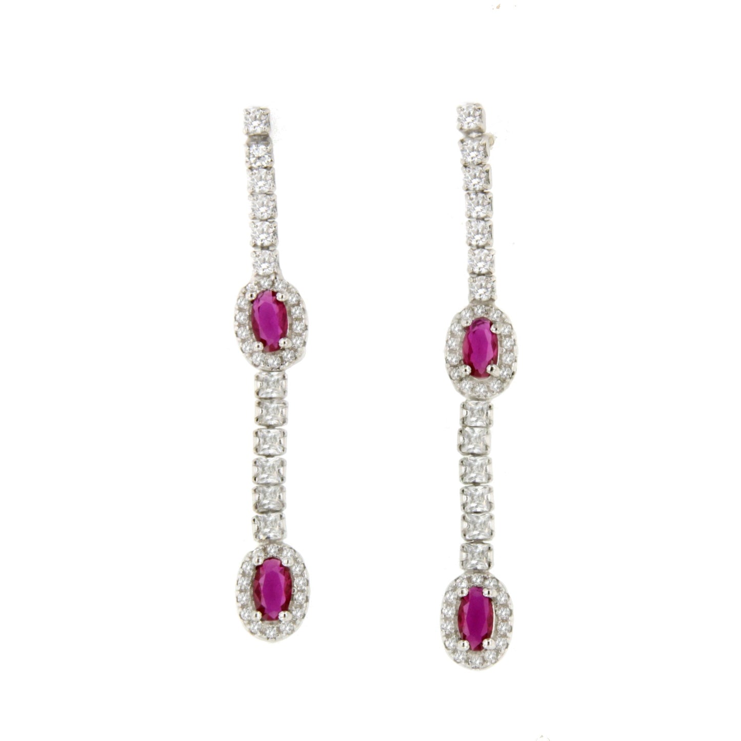 AMELIA earrings in sterling silver with corundum or blue spinel cubic zirconia