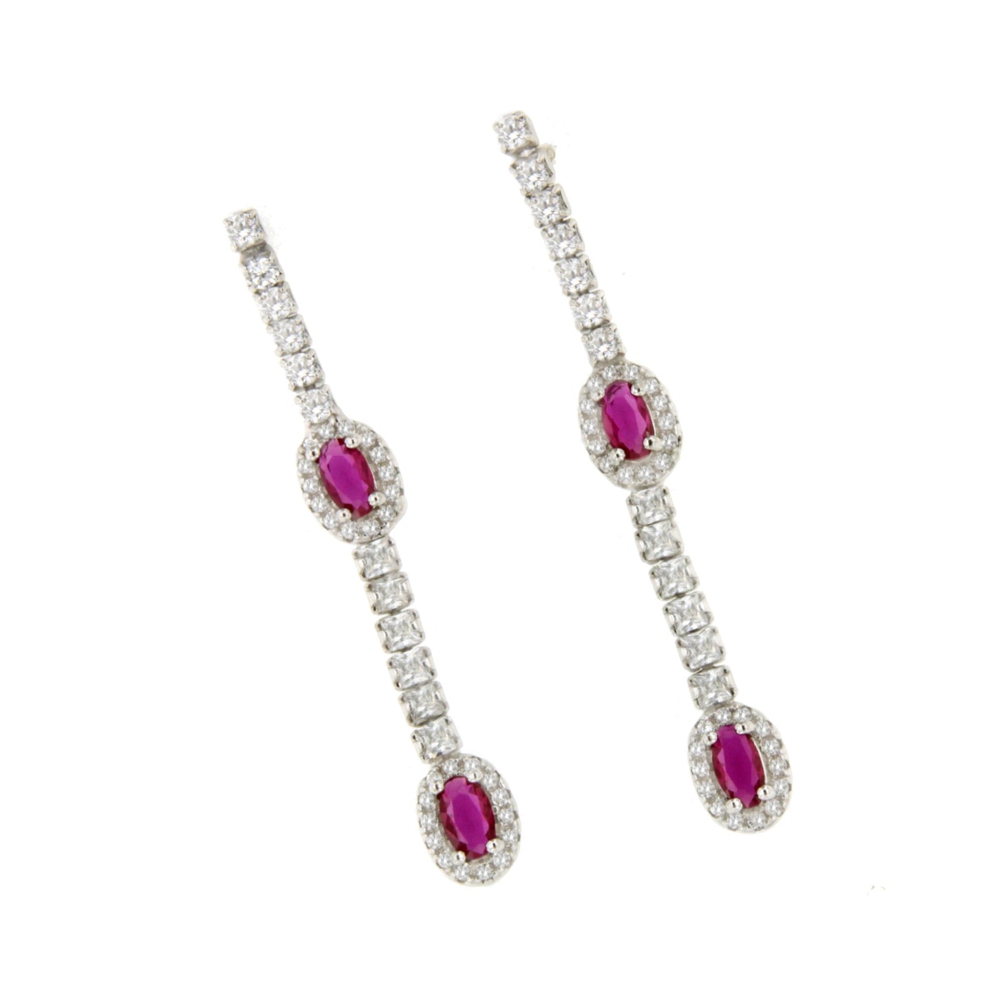 AMELIA earrings in sterling silver with corundum or blue spinel cubic zirconia