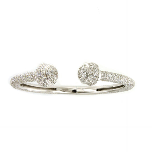 OSLO rigid bracelet in sterling silver with cubic zirconia