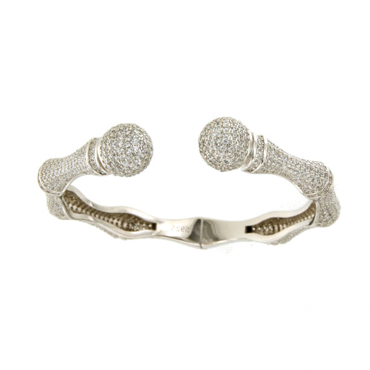 JAVA rigid bracelet in sterling silver with cubic zirconia