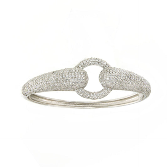 KOSOVO rigid bracelet in sterling silver with cubic zirconia