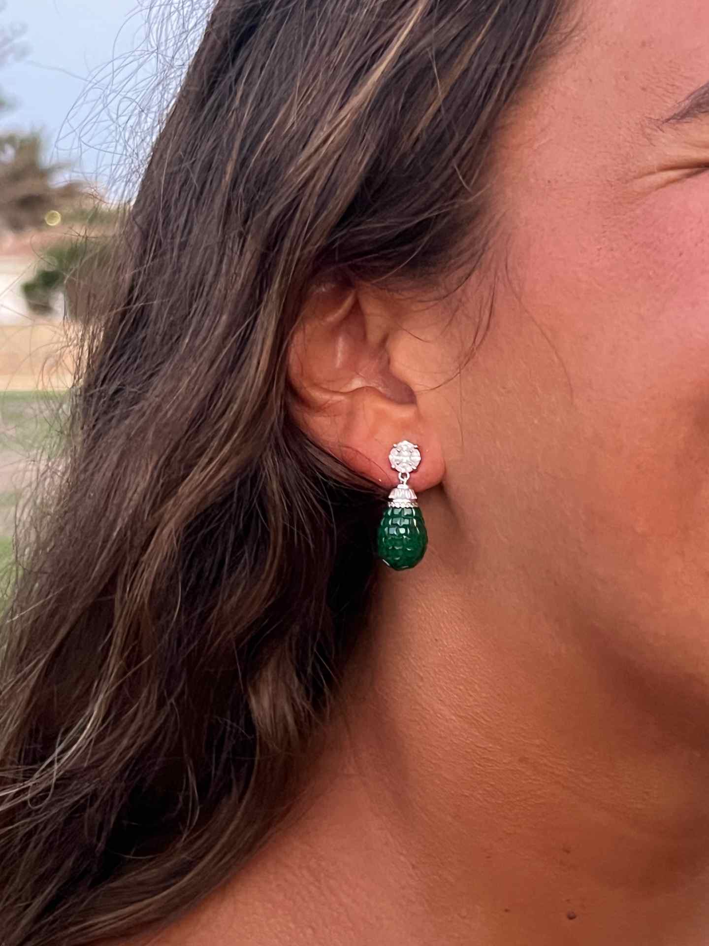Pendientes ISABELLA en plata 1ª ley con circonitas