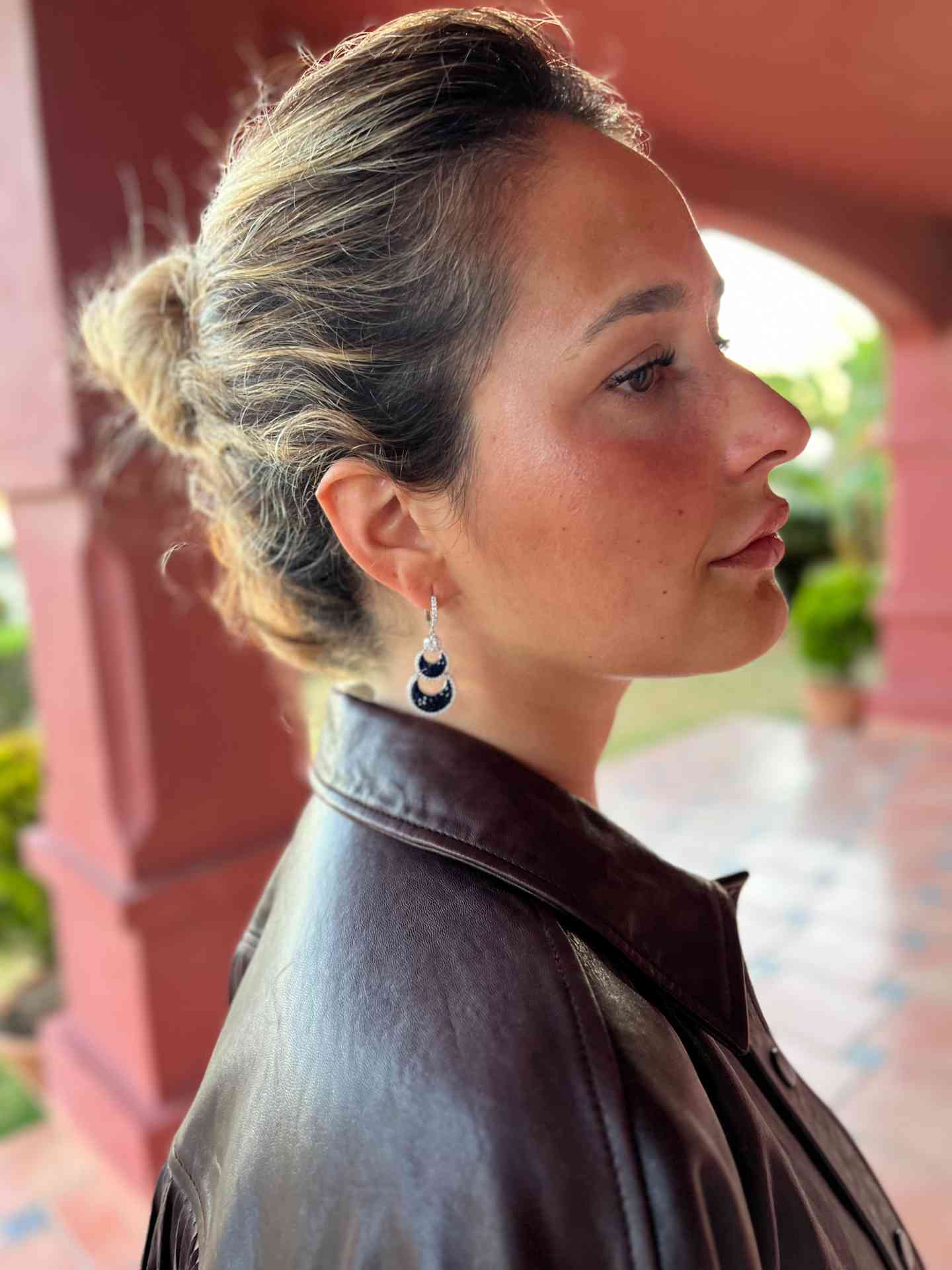 CLEOPATRA earrings, in sterling silver with invisible setting cubic zirconia